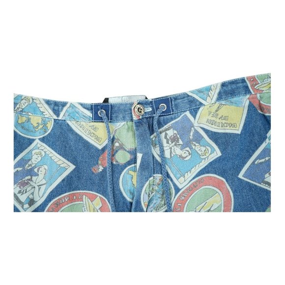Vintage 1990s Sag Harbor Sport Travel‎ Print Denim Pants Size XL 100% Cotton - Picture 4 of 7